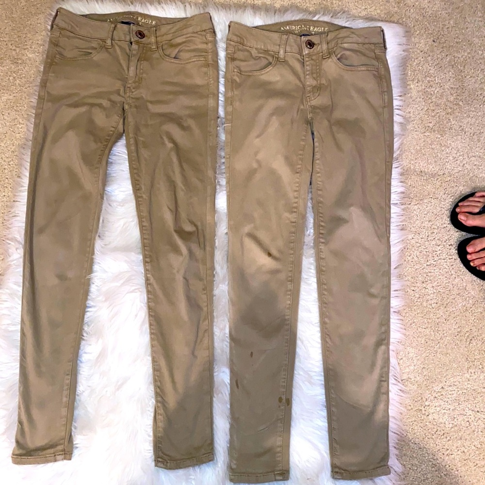 American Eagle Size 2 Khaki Jeans (2 for $15)